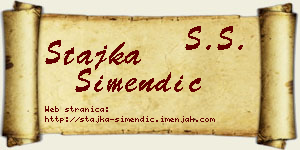 Stajka Simendić vizit kartica